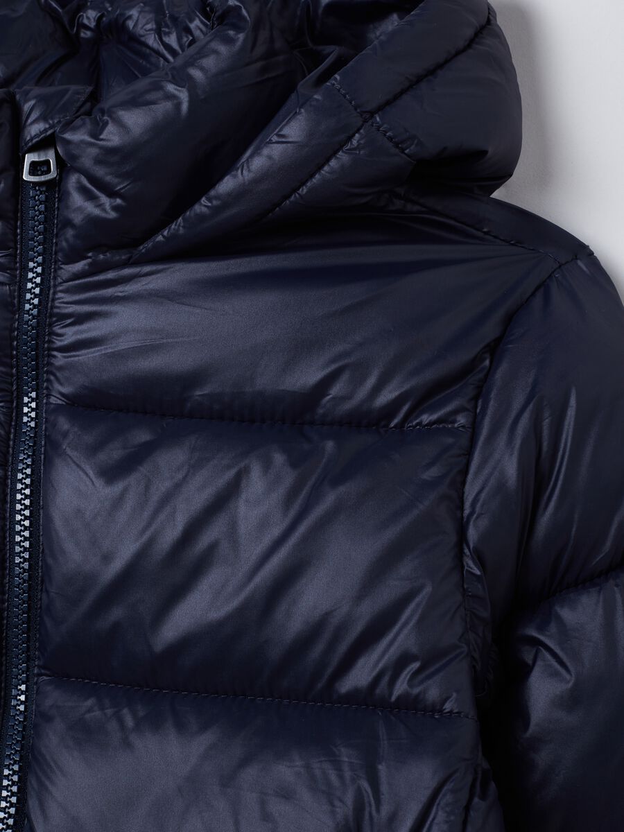 Quilted down jacket with hood_2