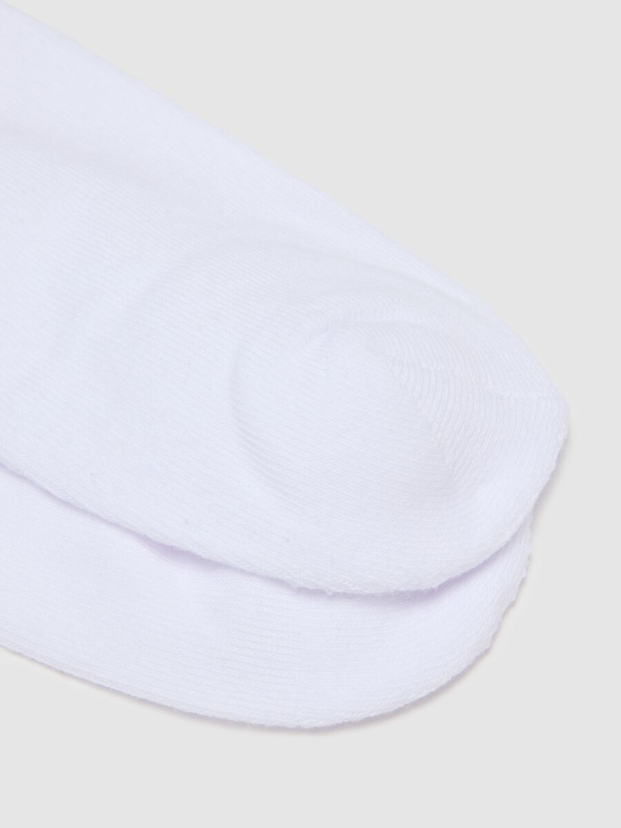 White regular fit cotton-blend sports socks tripack_1