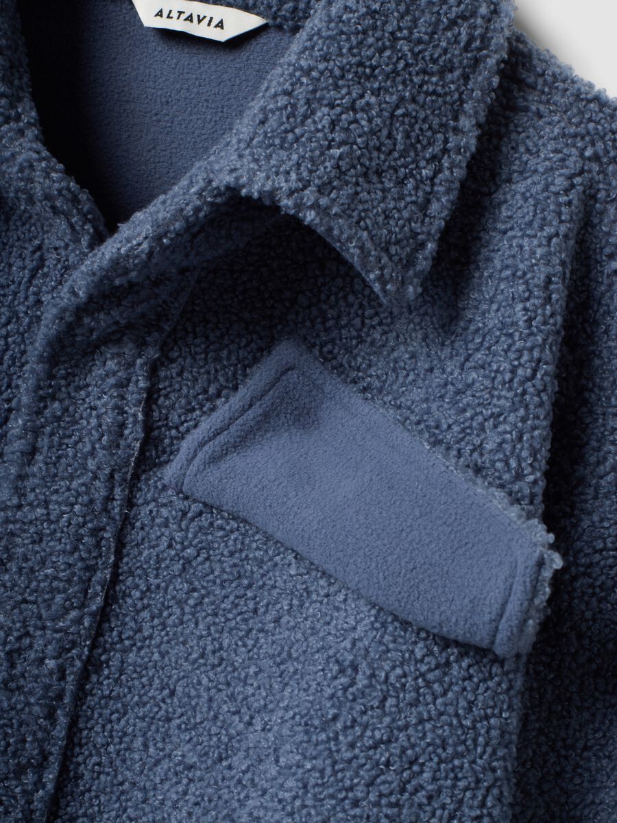 Blue sherpa shacket with buttons, relaxed fit &ndash; ALTAVIA STUDIO_8