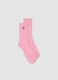 Rosa Sportsocken aus elastischer Baumwolle mit gesticktem Logo_0