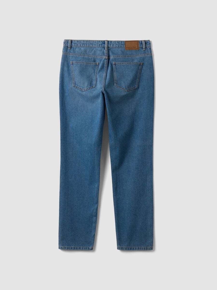 Light blue cotton and viscose blend slim-fit jeans_5