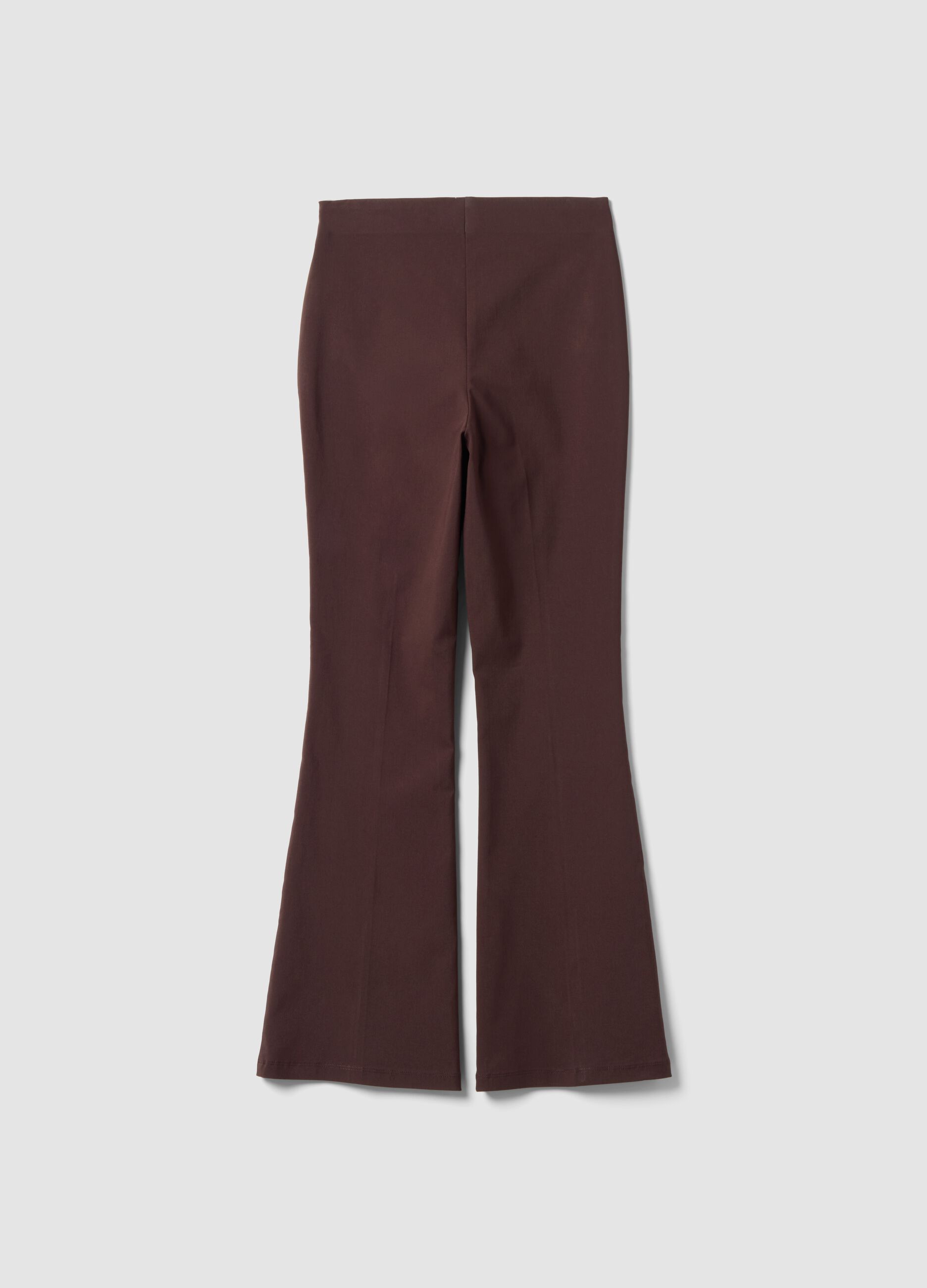Braune Schlagleggings aus Stretch-Viskose