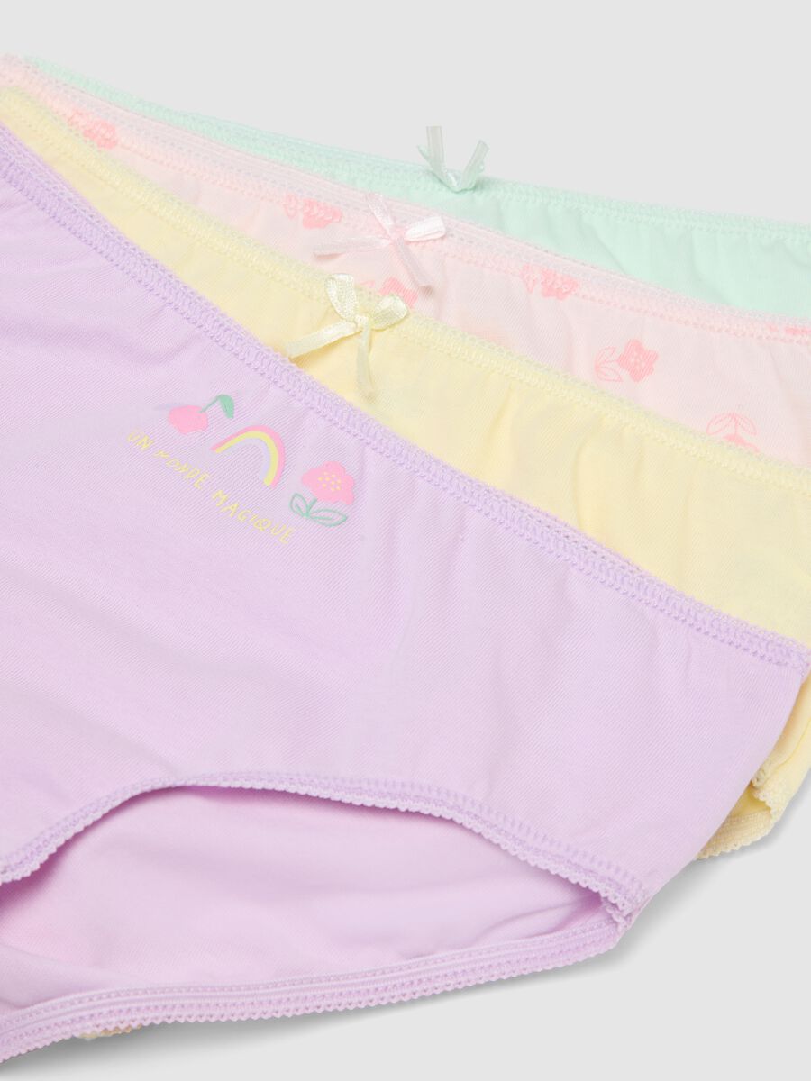 Girl's multicolour pure cotton brief multipack, regular fit_2