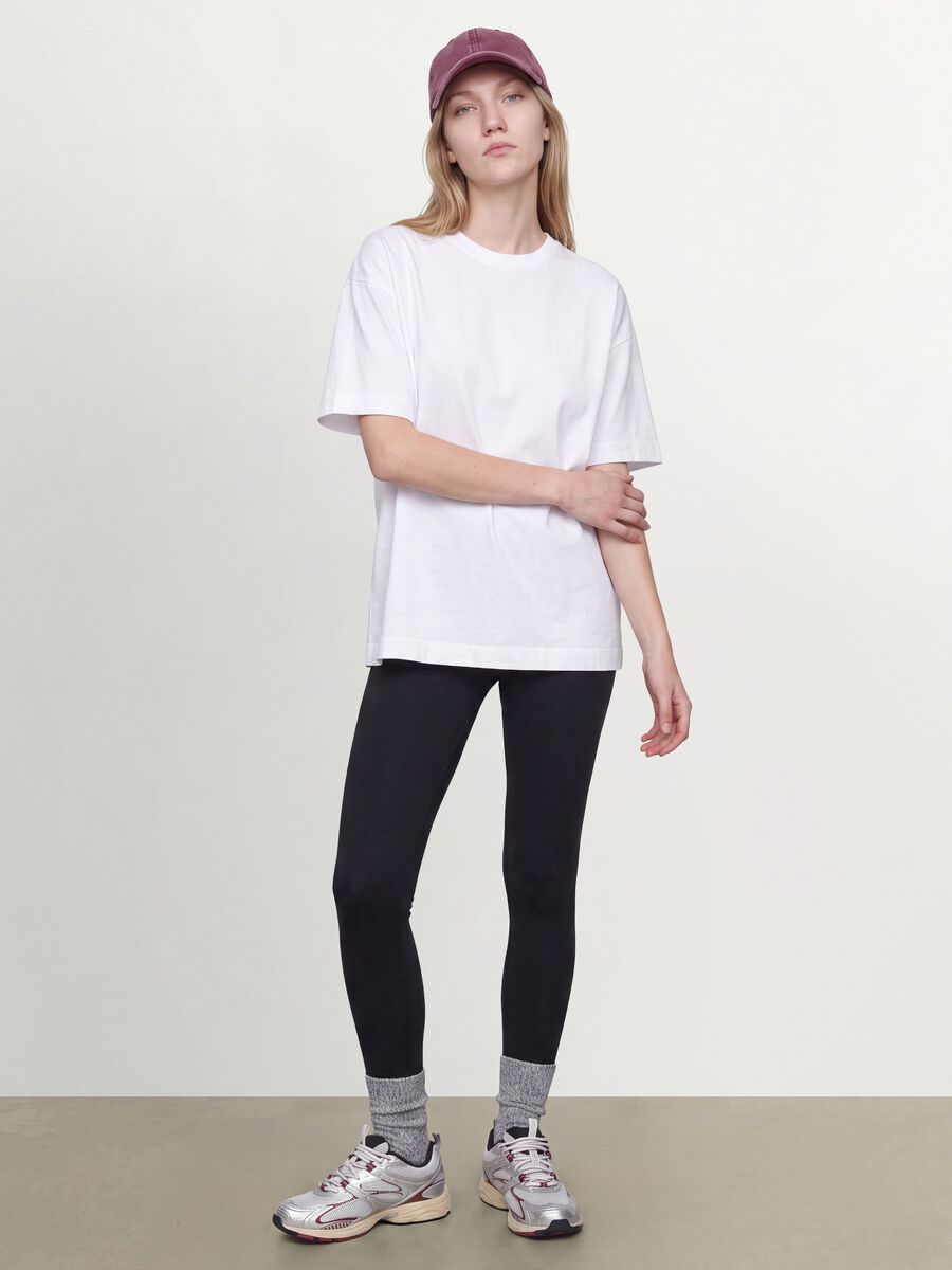 Slim fit black stretch cotton leggings_0