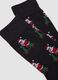 Meias altas pretas em algod&atilde;o el&aacute;stico com estampado de Natal_2