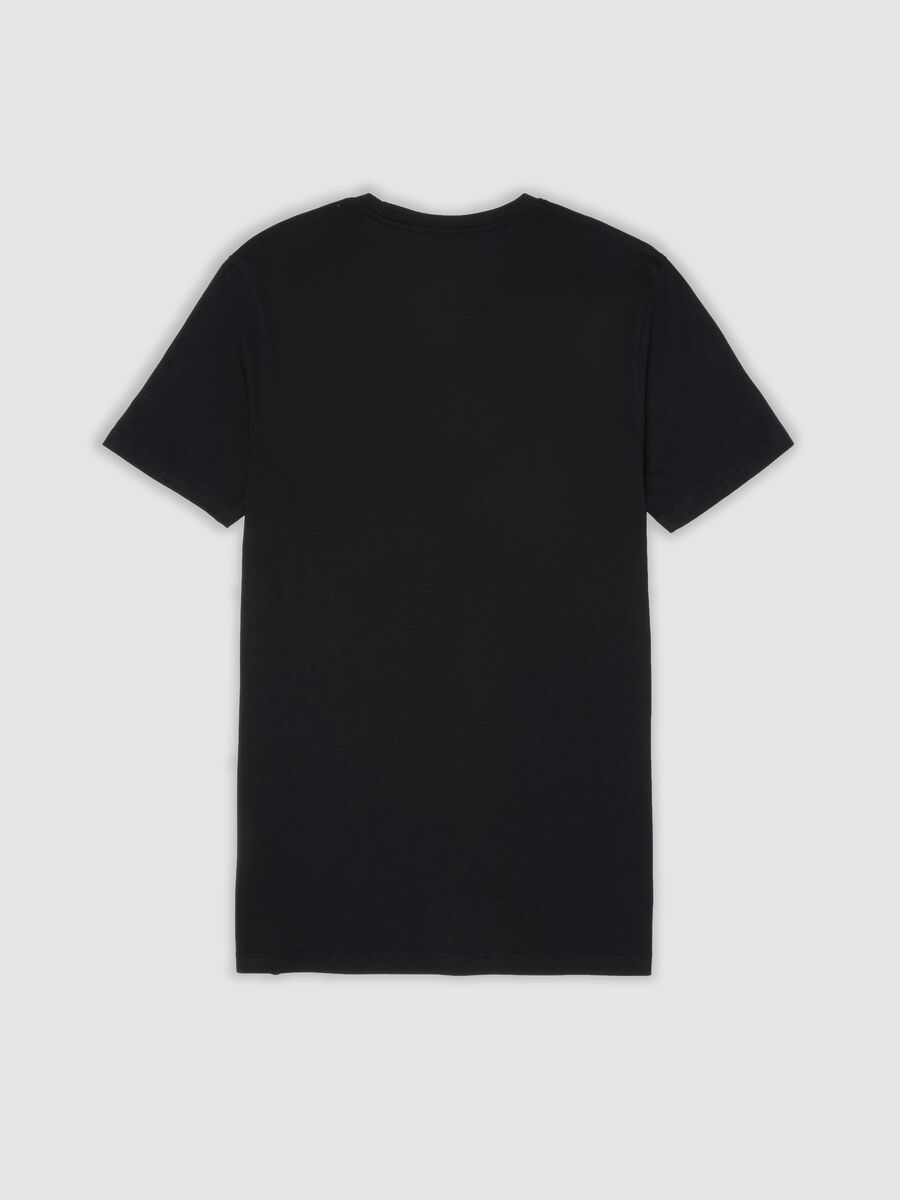 Schwarzes T-Shirt aus reiner Supima-Baumwolle mit V-Ausschnitt, Regular Fit_5