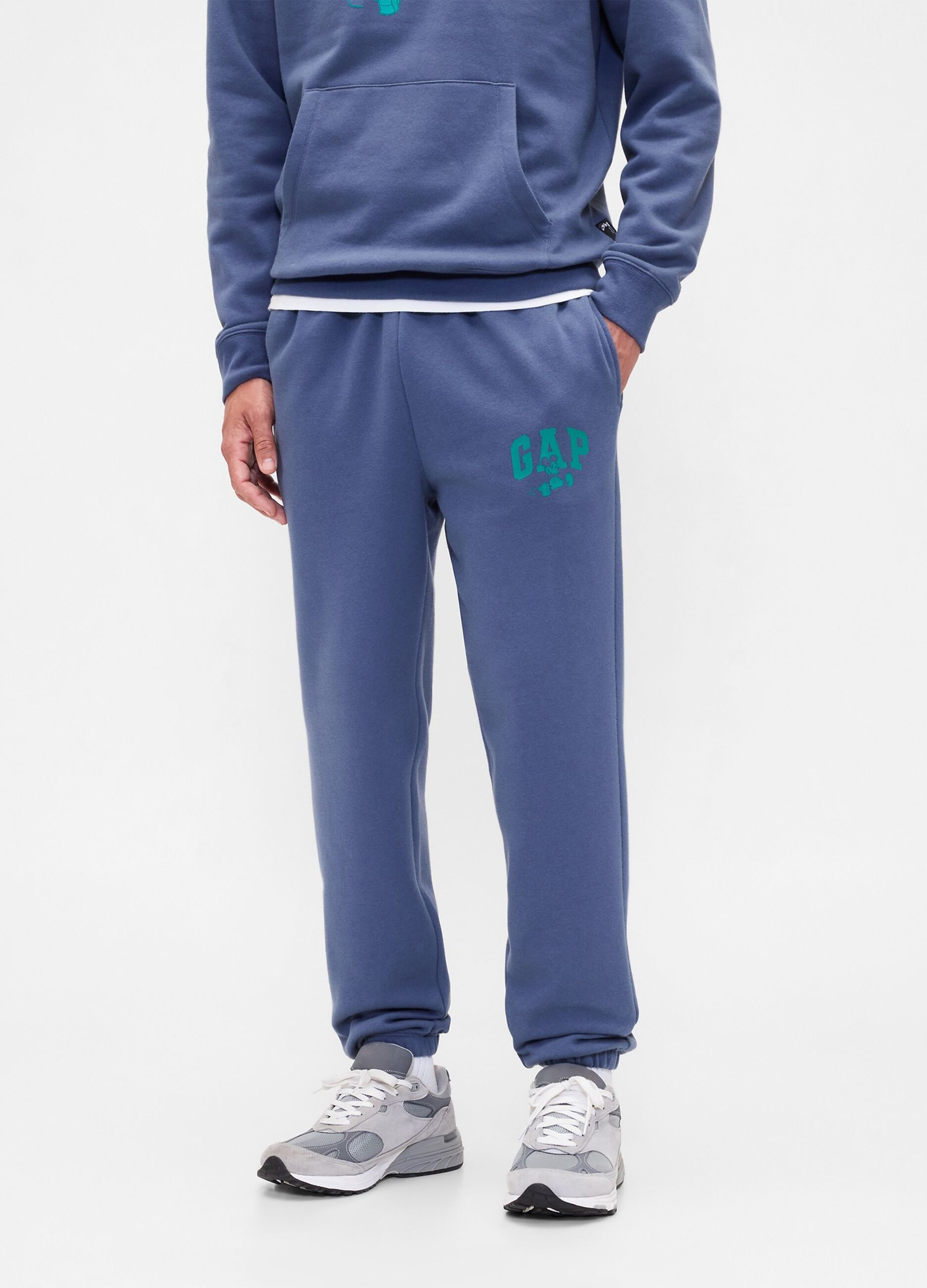 Blue Cotton Blend Trousers