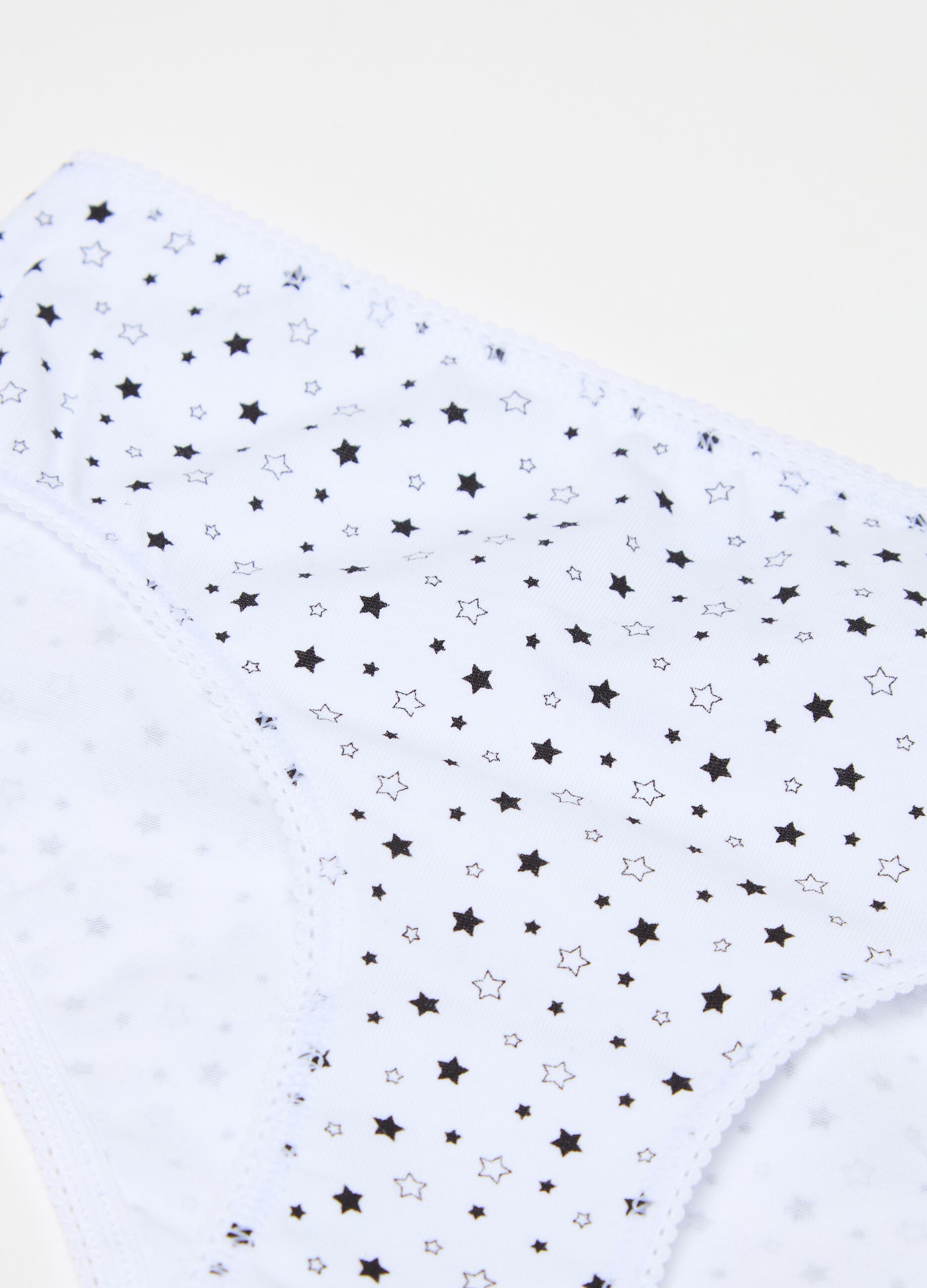 Organic cotton brief with stars print