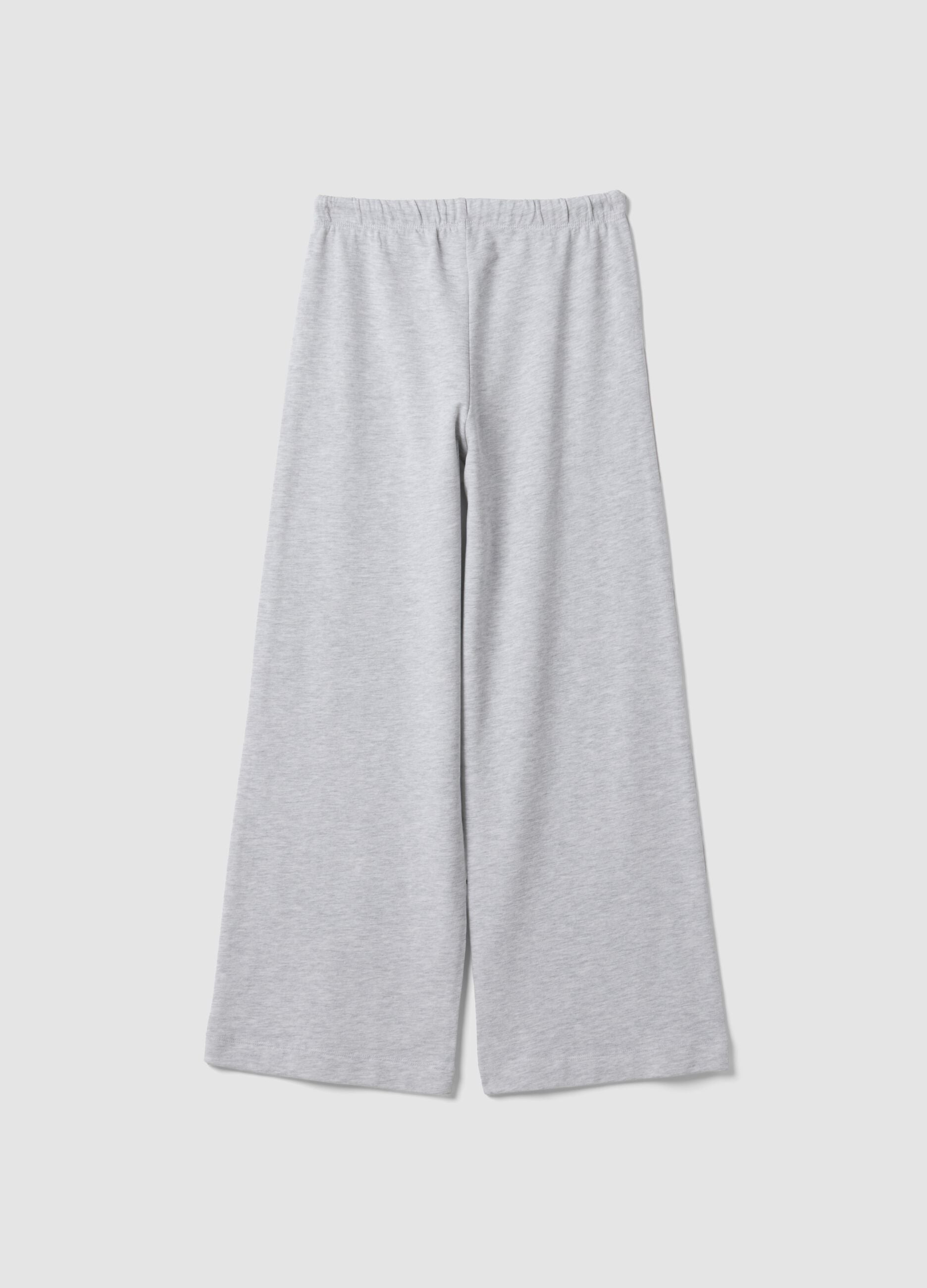 Grey cotton and viscose blend culotte-fit joggers for girls