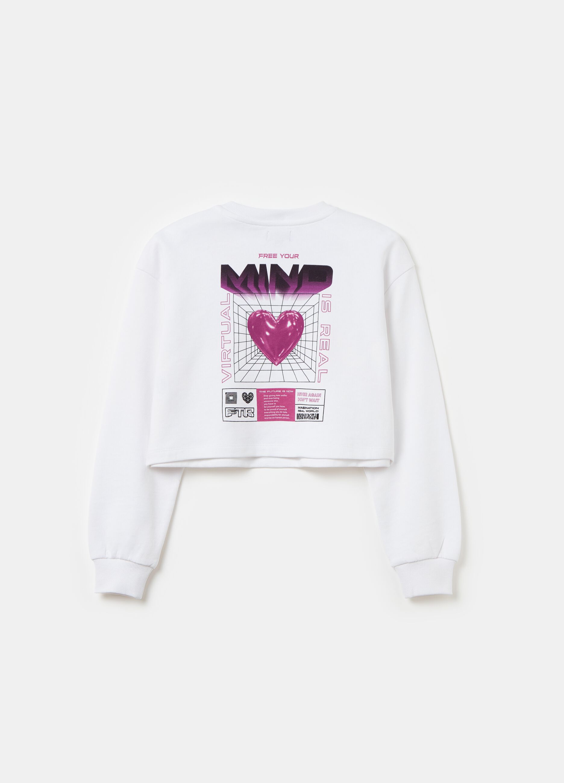 Cropped sweatshirt with print
