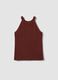 Fitted red viscose blend tank top_4
