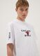 White pure cotton T-shirt with front print, oversized fit_2