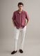 Regular fit pink short sleeve pure linen shirt with pocket_2