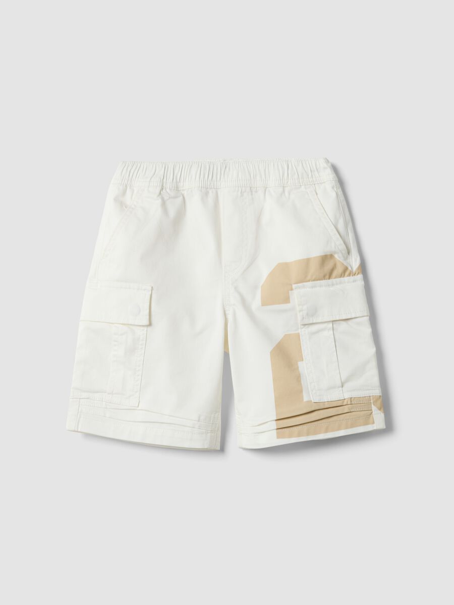 Multifarbige elastische Baumwoll-Cargo-Shorts f&uuml;r Kinder mit lockerem Sitz_0