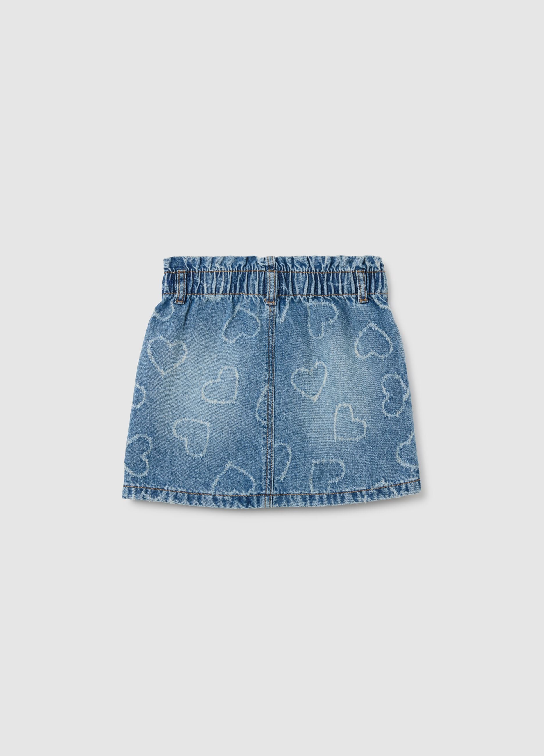 Girls' regular fit blue denim skirt