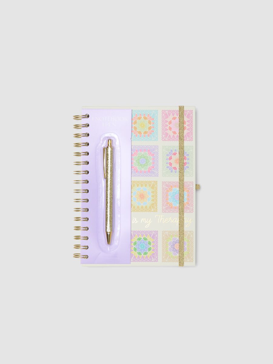 Multicolour notebook with glitter pen_0