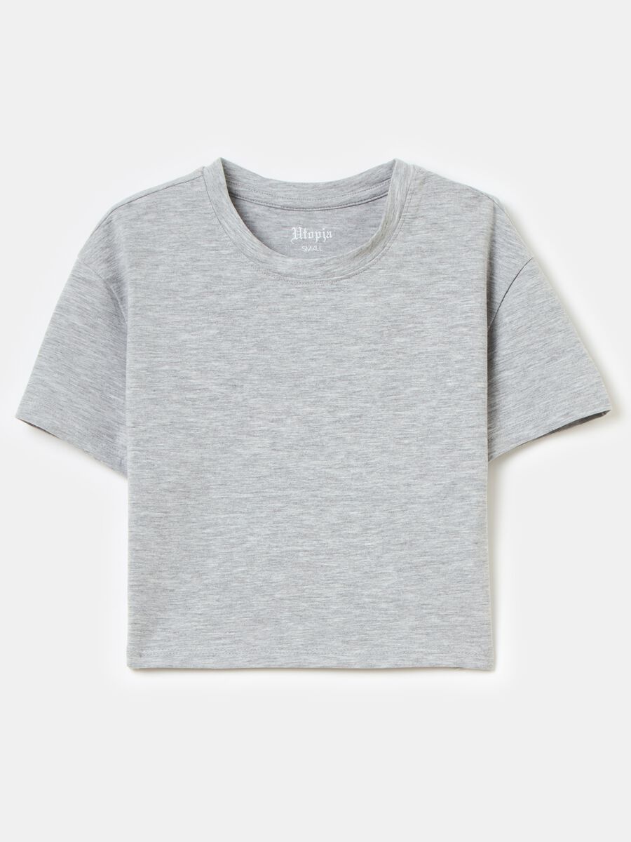 T-shirt Crop Grey Melange_7