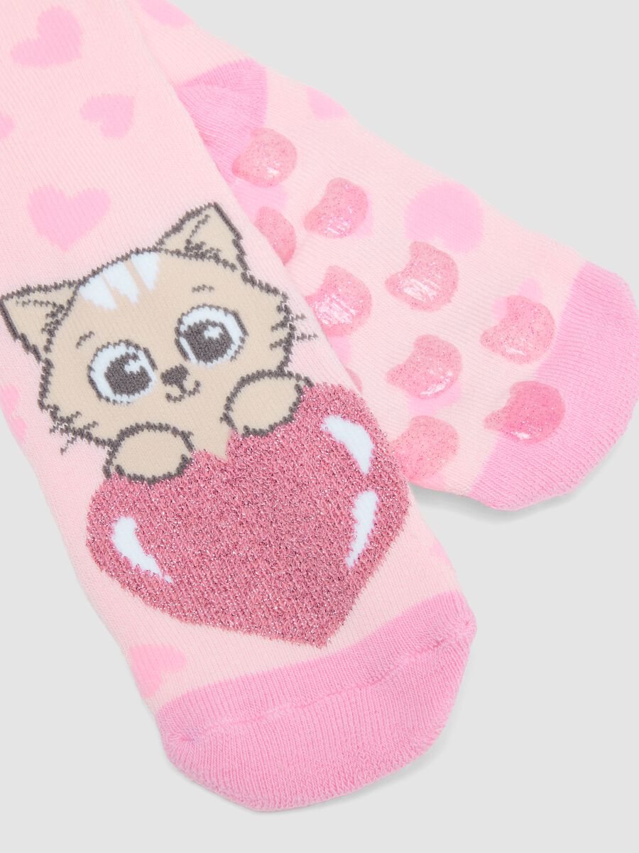 2-pack of girls&rsquo; organic stretch cotton non-slip socks_1