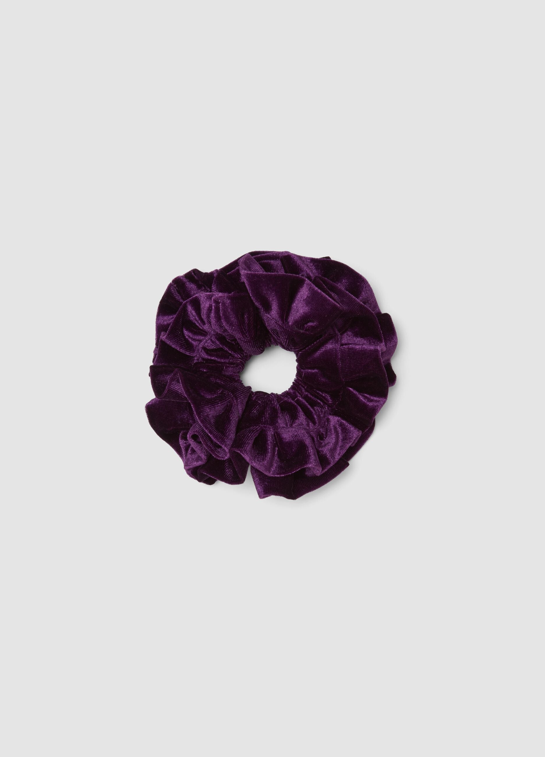 Scrunchie viola effetto vellutato