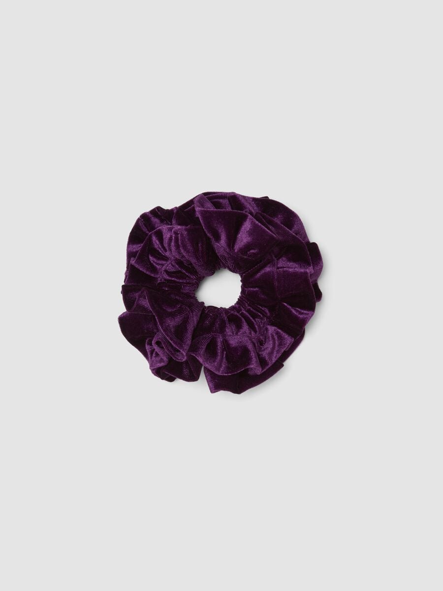 Scrunchie viola effetto vellutato_0