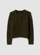 Green stretch-wool crew-neck cardigan, regular fit_4