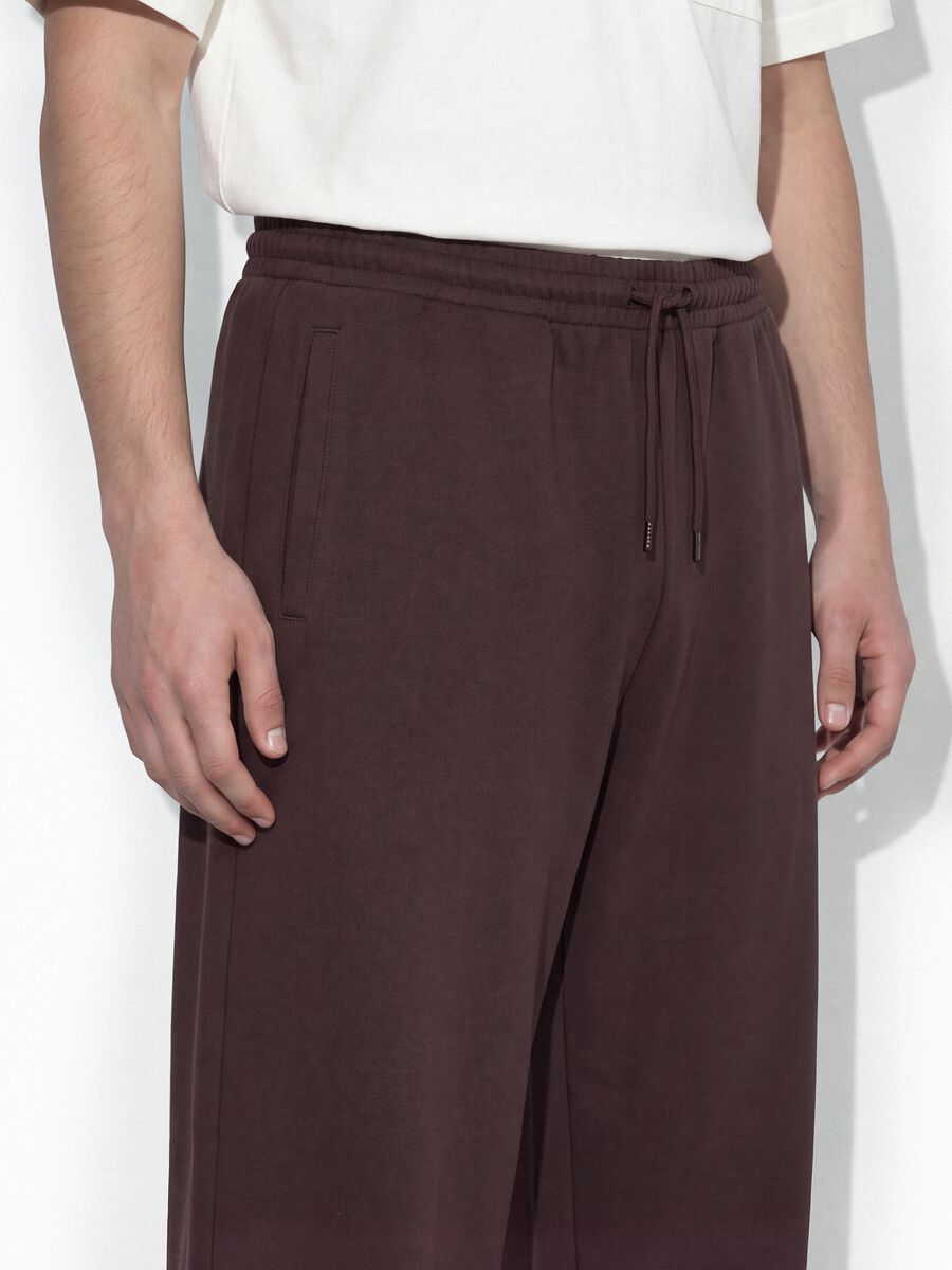 Brown pure cotton joggers with elasticated waist, oversized fit_3