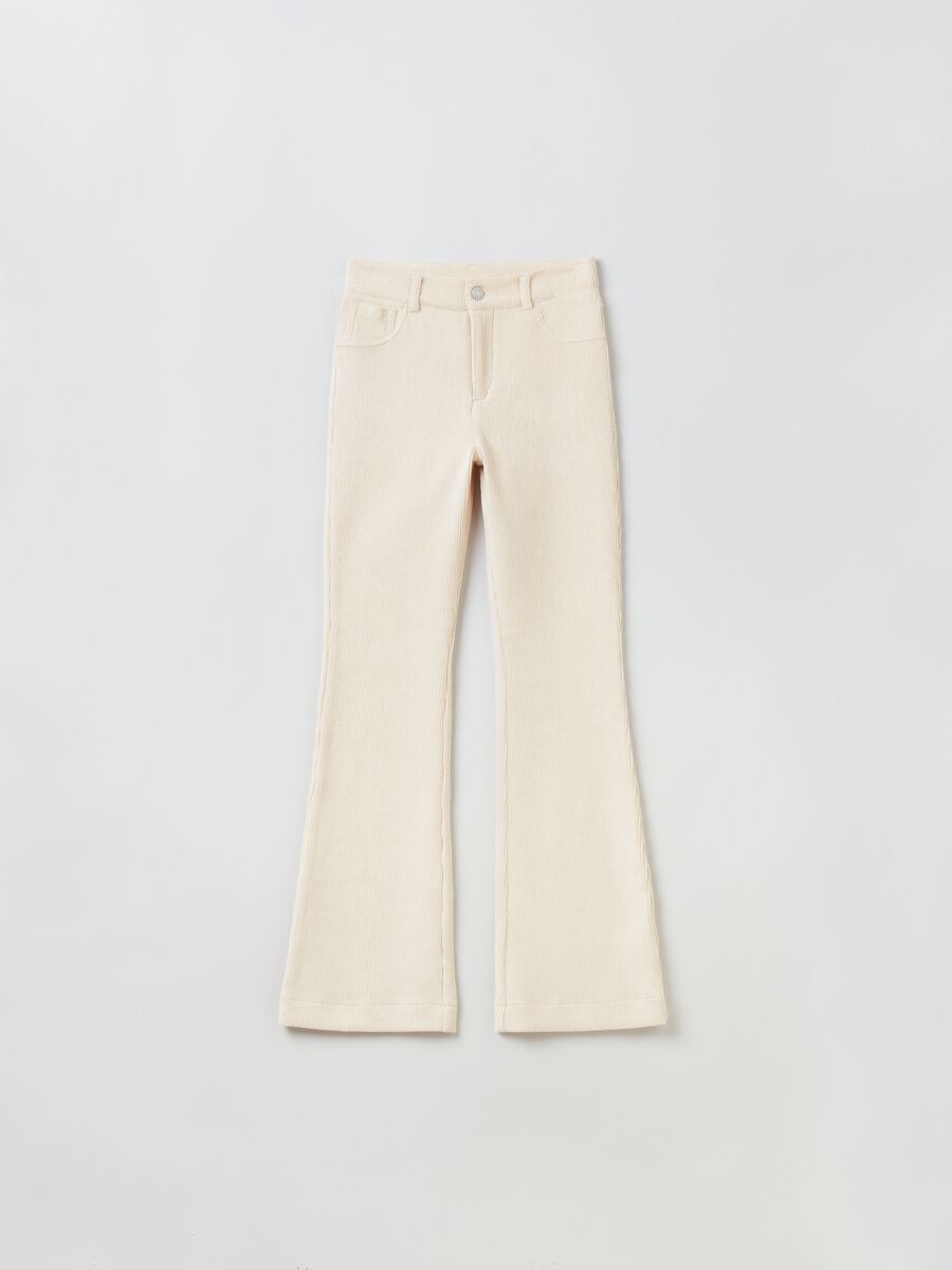 Flare-fit trousers in stretch corduroy_0