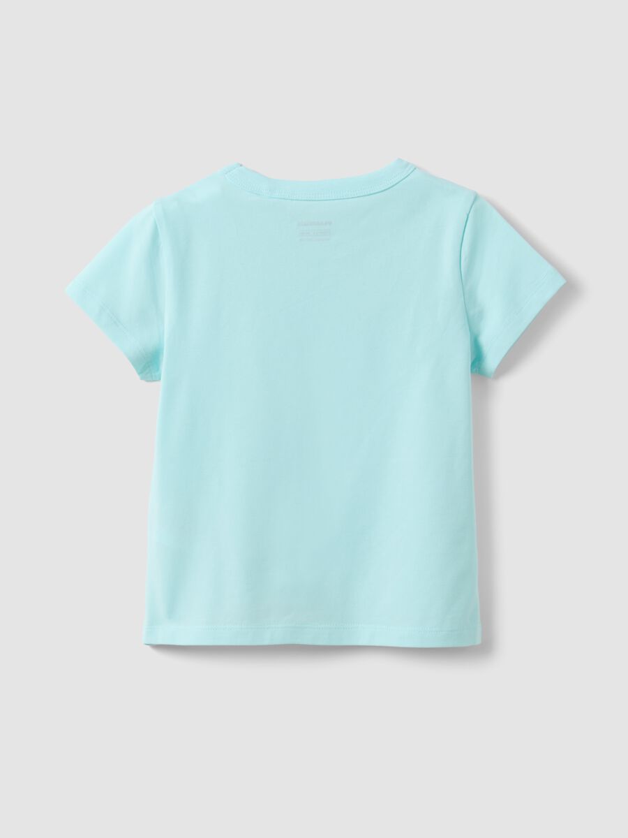 Girls&rsquo; light blue stretch cotton T-shirt, regular fit_1