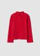 Red pure cotton roll-neck T-shirt with heart print_1