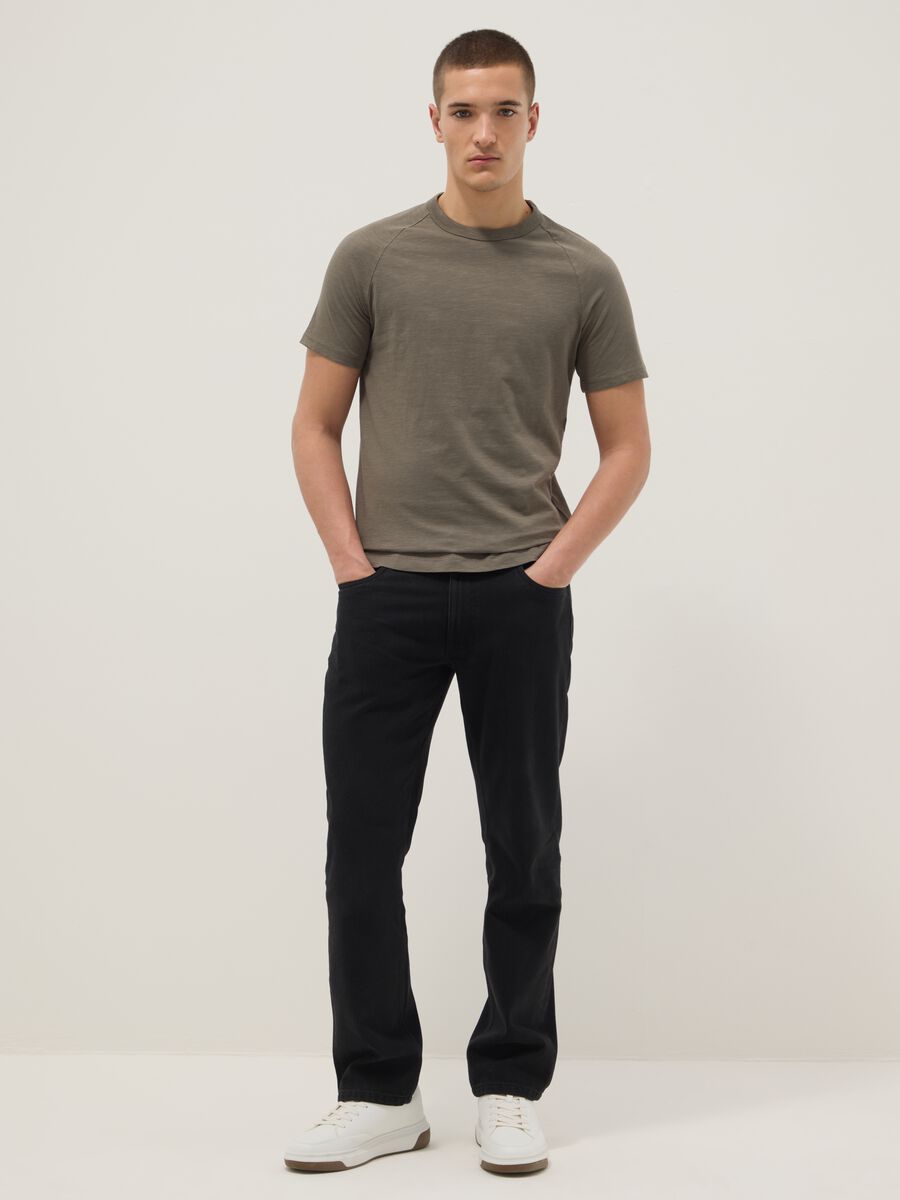 Regular fit green pure cotton T-shirt_1