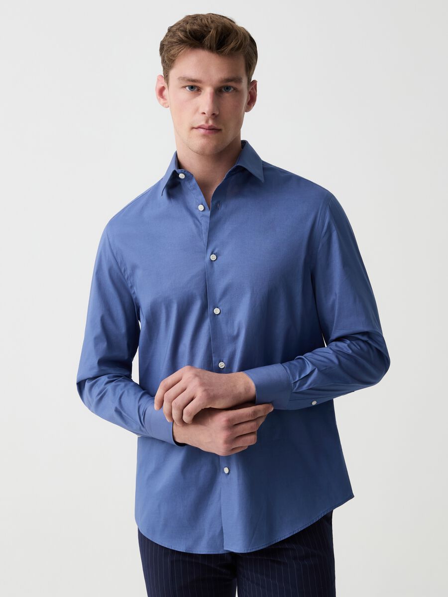 Regular-fit shirt in stretch cotton_0