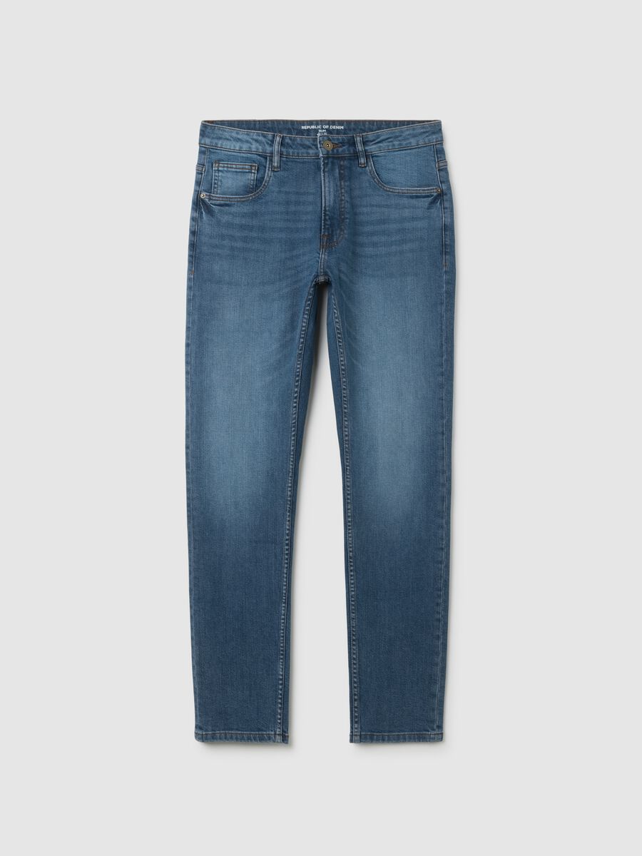 Slim Fit Blue Denim Jeans_4