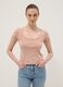 Pink pure cotton regular fit T-shirt with deep serafino neckline_2