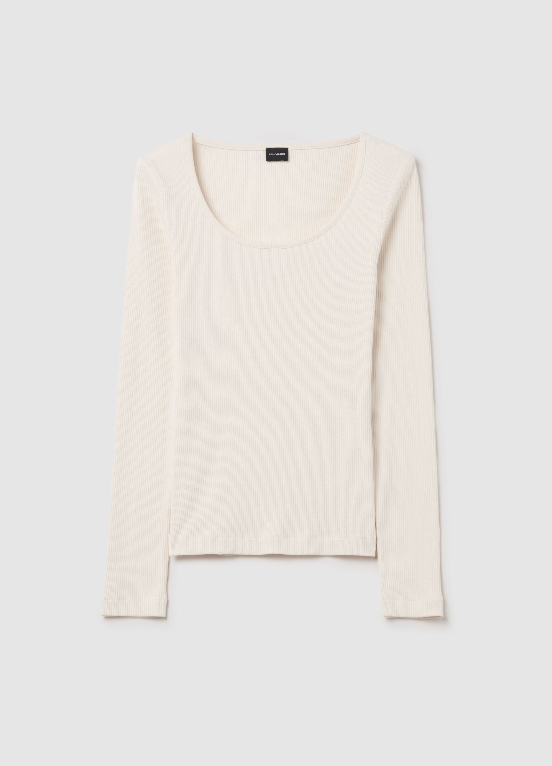 Ribbed T-shirt with long sleeves