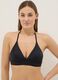 Black stretch bikini top with removable padding_0