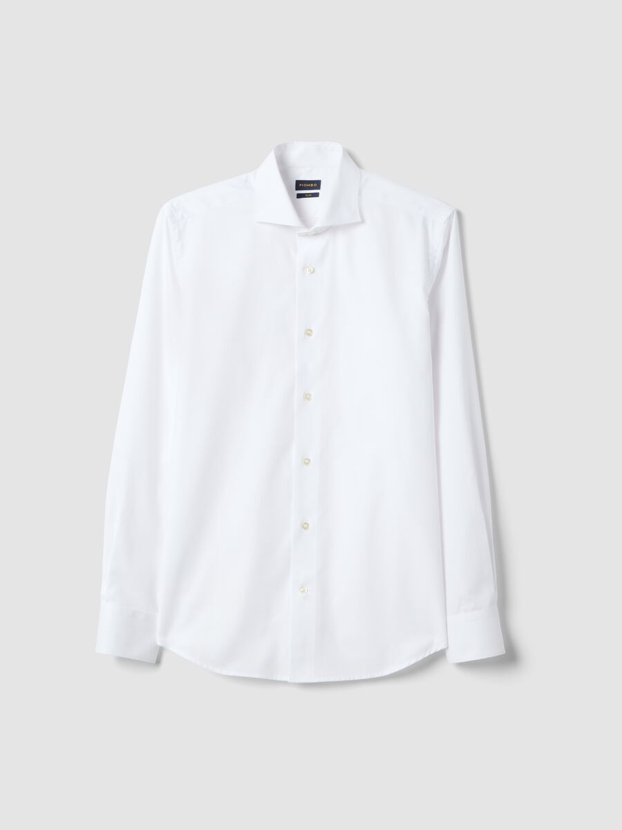 White pure cotton slim fit shirt_4