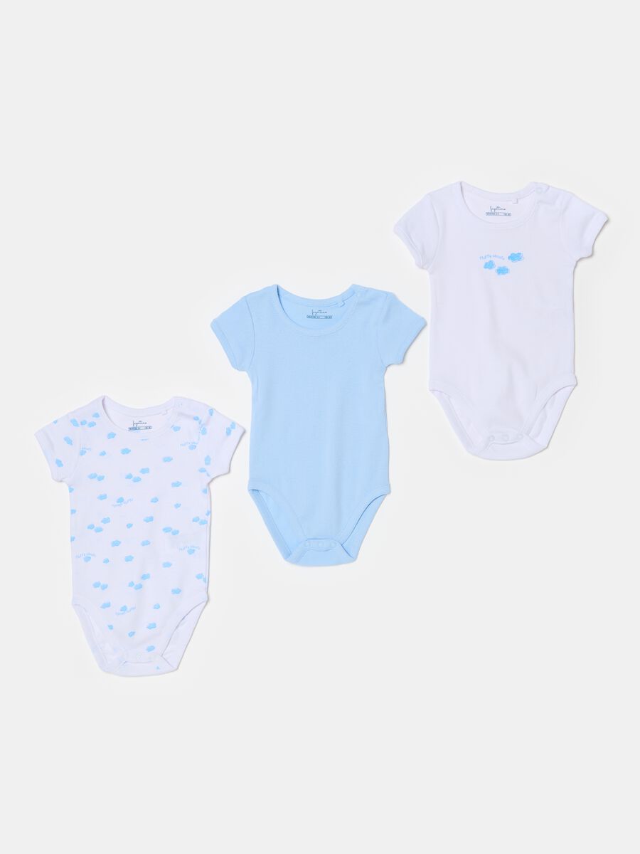 Three-pack bodysuits in organic cotton with print_0