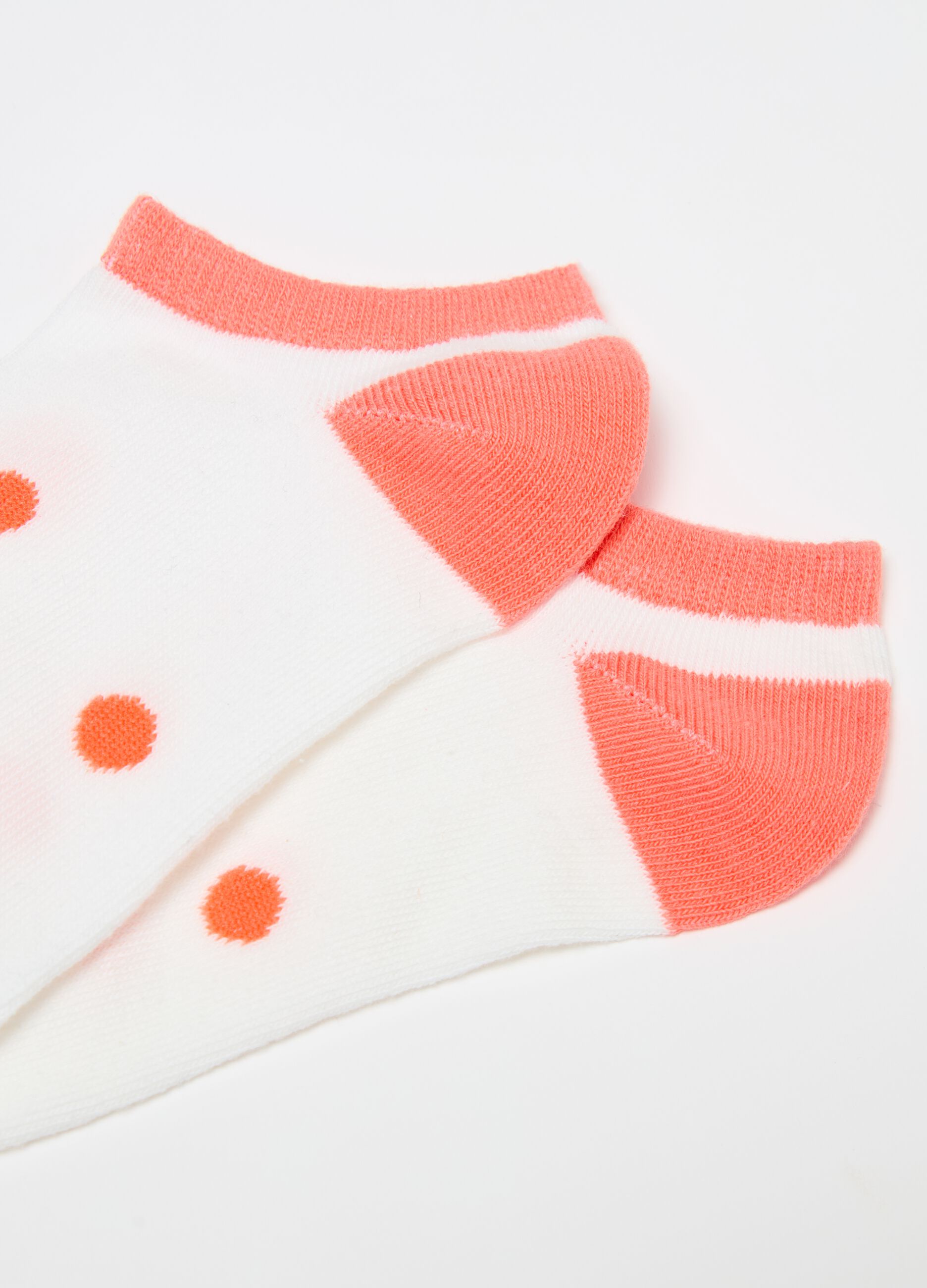 Three-pair pack shoe liners with heart and polka dots