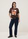 Brown pure cotton T-shirt with print, regular fit_1