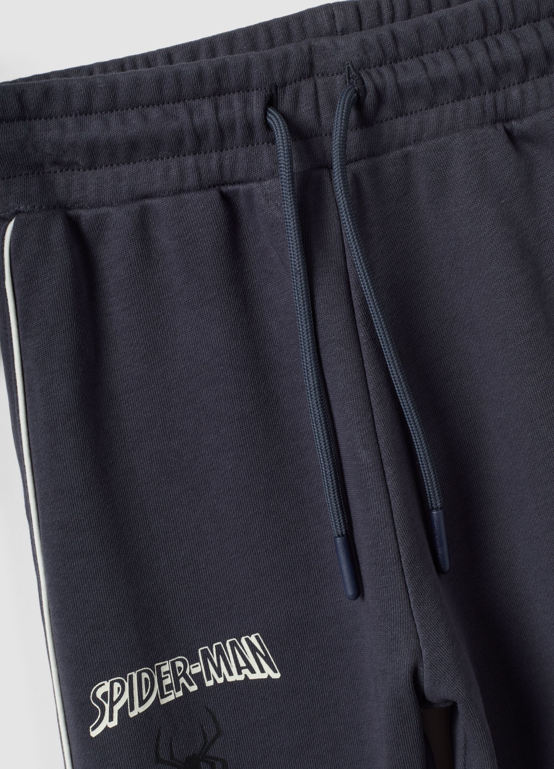 Schwarzer Oversize-Jogginganzug aus Baumwollmischung mit Spider-Man-Print f&uuml;r Jungen
