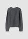 Graue Strickjacke aus elastischer Wolle mit tiefem V-Ausschnitt, Oversize-Fit_6