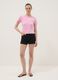 Camiseta rosa de algod&oacute;n puro con cuello redondo_1