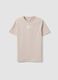 Beige pure cotton regular-fit printed T-shirt for girls_3