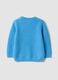 Maglia azzurra in puro cotone a girocollo in maglia regular fit per bimbo_1