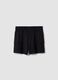 Shorts cargo negros de mezcla de algod&oacute;n para ni&ntilde;as con ajuste relajado_4