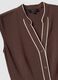 Long brown V-neck button-through dress, regular fit_6