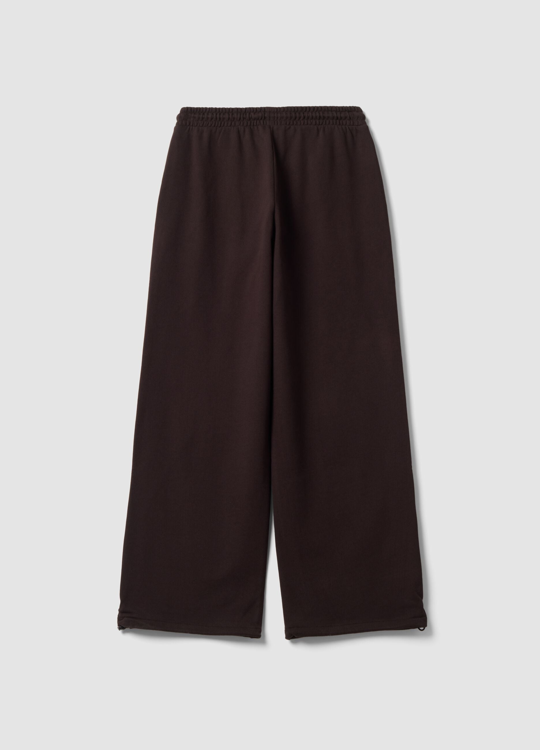 Braune Jogger aus reiner Baumwolle mit elastischem Bund, Oversize-Fit