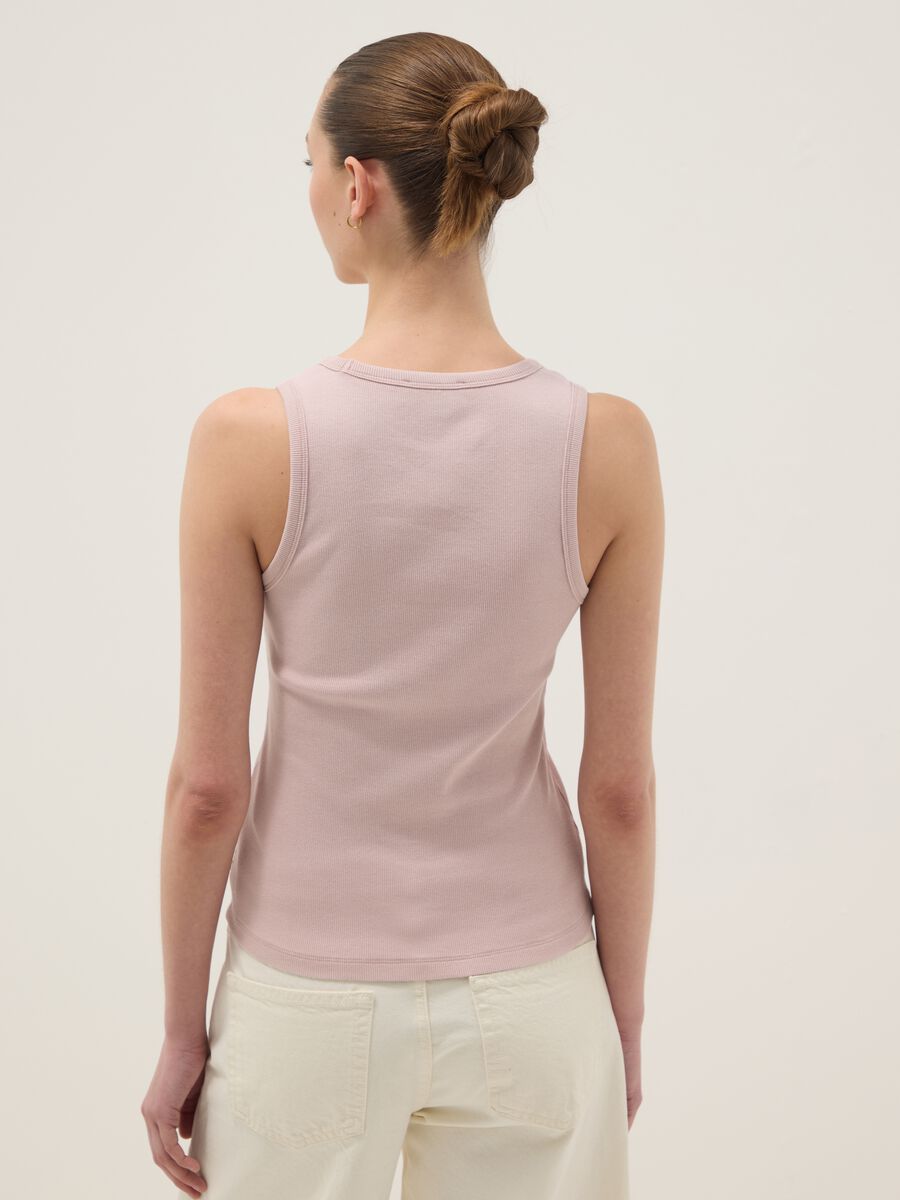 Rosa Tanktop aus Stretch-Baumwolle, Regular Fit_3