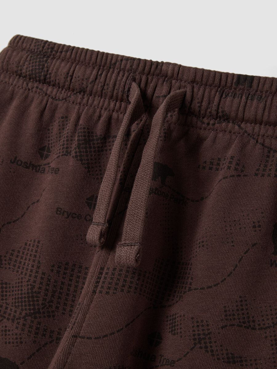 Pantaloni jogger marroni in puro cotone organico over fit_2