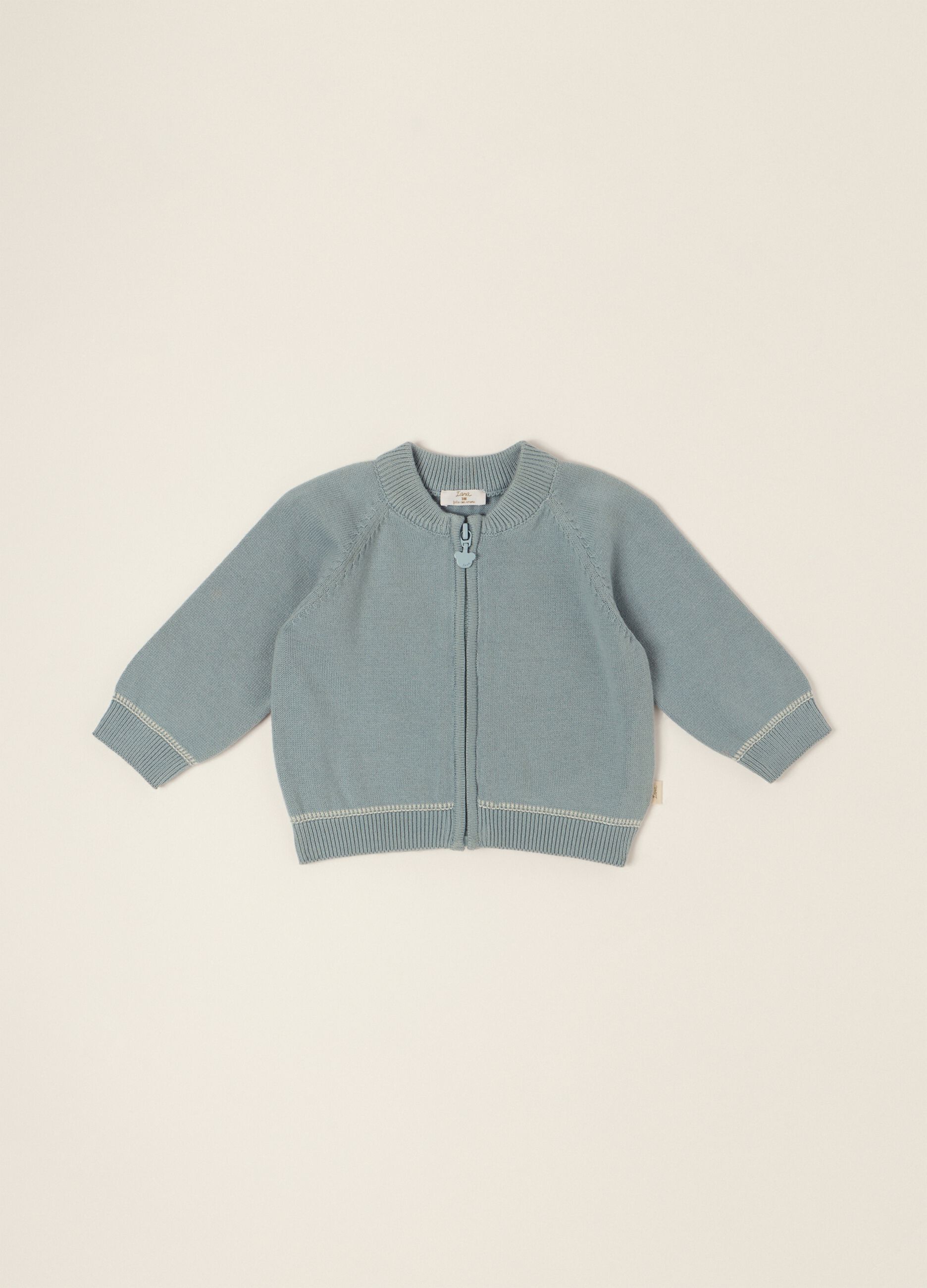 Baby Blue Pure Cotton Cardigan &ndash; Regular Fit